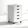 File Cabinet with 5 Drawer Wheels, 15.7