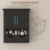 Bathroom Wall Cabinet, Medicine Cabinet, Toilet Storage Cabinet with Shelf for Living Room and Entryway, Black