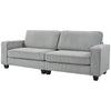 Three Seater Sofa, Fabric 3 Seater Couch with Spring Cushion and Cup Holders for Living Room, Bedroom