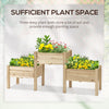 Freestanding Wooden Plant Stand, 3 Tier Raised Garden Bed for Vegetables, Herb and Flowers, Natural
