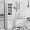 Tall Bathroom Cabinet, Bathroom Storage Cabinet with Drawers, 2 Doors and Adjustable Shelves, White