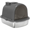Enclosed Stainless Steel Litter Box, Metal Cat Litter Box with Scoop, Deodorizer Bag, Handle, Easy to Clean