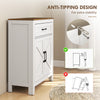 Farmhouse Bathroom Storage Cabinet, Bathroom Cabinet with Barn Doors and Adjustable Shelf, White