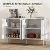 Modern Sideboard and Buffet, Dining Room Cabinet with Adjustable Shelves and 4 Doors, White