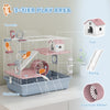 Hamster Cage, 3-Tier Small Animal Cage with Excerise Wheel, Food Bowl, Water Bottle, House, Tunnels, Ramps