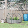 Steel Outdoor Raised Garden Bed with Greenhouse,Cover, Roll Up Door, Dual Use, 50