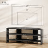Corner TV Stand, Modern TV Table with 2 Open Shelves for 47 Inch TV, Entertainment Center for Living Room, Black