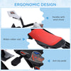 Soozier GT Snow Racer Sleds for Kids with Padded Rubber Seat Traction Rope, Snow Motor with Wind Shield Handle and Anti-Slip Pedal, Winter Gift for Boys Girls Red