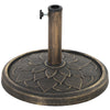 Round Patio Umbrella Base, 26 lbs Resin Umbrella Stand Base, Heavy Duty Patio Umbrella Holder, Bronze