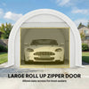 10' x 16' Heavy Duty Portable Carport Tent with Zippered Door, PE Cover for Car, Boat, Motorcycle, Bike