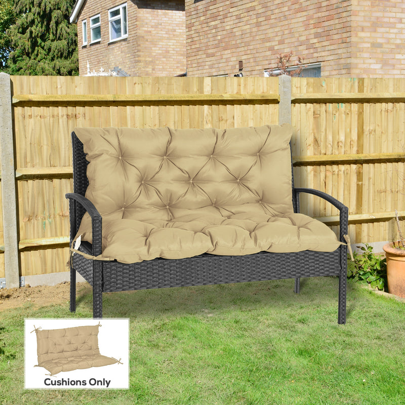 2-Seater Garden Bench Cushion Swing Chair Mat Replacement with Backrest, for Indoor and Outdoor, 39.4