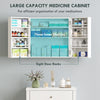 Wall Mount Medicine Cabinet, Bathroom Cabinet with 4 Tier Shelves, Lockable with 2 Keys for Kitchen, White