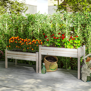 2 Tiers Wood Plant Raised Bed Flower Vegetable Herb Grow Box Stand Garden  Step Planter Stand Free Combination
