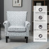 Upholstered Accent Chair, Single Armchair with Soft Linen Touch Fabric, Rolled Armrest with Nailhead Trim, Grey