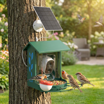 Smart Bird Feeder Camera Solar Powered with AI Identify 16000+ Birds, Auto Video Capture, Motion Detection