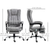 Office Chair 6-point Vibration Massage Chair Micro Fiber Recliner with Retractable Footrest Black