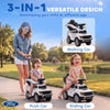 Qaba 3 In 1 Licensed Ford Kids Push Car with Push Handle, Horn, Sound, Secure Bar, Storage, for Toddlers 18-36 Months, White
