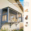 Catio Outdoor Cat Enclosure Expandable Wooden Cat House with 2 Doors for Window, 51.2