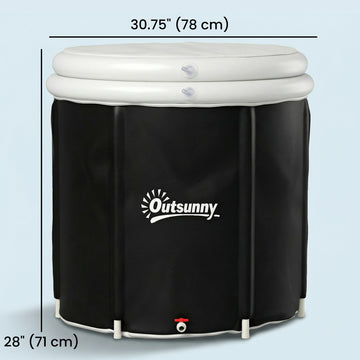 Ice Bath Tub for Athletes, 71 Gal Cold Plunge Tub with Cover, Pump, Portable Multiple Layered Inflatable Ice Barrel