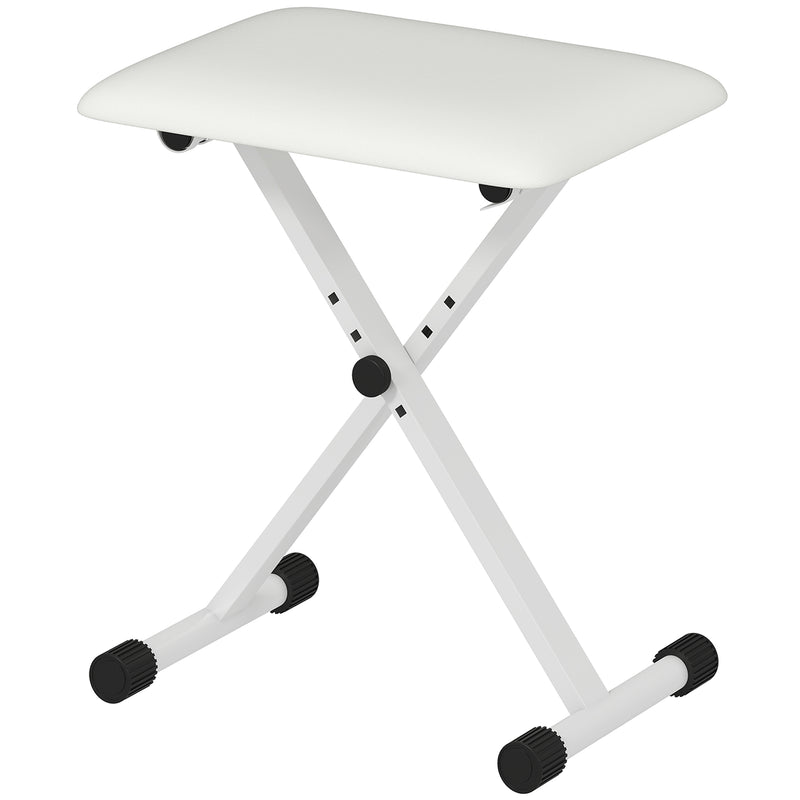 Banc de piano ajustable, pliant style X avec siège rembourré, patins antidérapants, chaise de clavier, noir