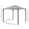 10' x 13' Hardtop Gazebo Aluminum Framed Marquee Party Tent Shelter with Mesh Curtains & Side Walls - Grey