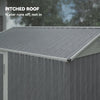 7' x 6' Tall Outdoor Storage Shed, Waterproof Metal Garden Shed with Gloves, Lockable Door, Silver