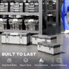 3 Pieces Tool Box Set, Stainless Steel Toolbox with Tray, Handles, Latches, Tool Case for Workshop, Garage