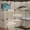 4 Tier DIY Cat Cage Indoor, Catio for 1-3 Cats with Hammock, 5 Doors, 3 Ramps, 3 Jumping Platforms, for 1-3 Cats, Black