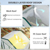 Mini Greenhouse with Screen Roof, Portable Small Greenhouse with Roll-Up Zipper Door, 27.6