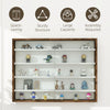 5-Tier Display Cabinet, Shot Glass Display Case, Glass Curio Cabinet with 2 Glass Doors and 4 Adjustable Shelves, Brown
