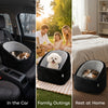 Dog Car Seat, Dog Booster Car Seat Washable with Adjustable Safety Leash, Storage Pockets for Small Under 10kg, Grey