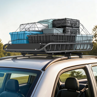 Soozier Roof Rack Cargo Carrier Basket, 330LBS Heavy Duty Roof Basket, 46