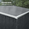 7.5' x 4.3' Outdoor Storage Shed, Waterproof Metal Garden Shed with Lockable Doors, for Backyard, Lawn, Patio, Dark Grey