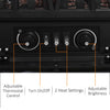 Free Stand Electric Fireplace Stove Heater with Adjustable LED Flame Effect and Front Door, 750W/1500W, Black