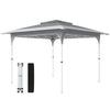 11.5 x 11.5 ft Pop Up Canopy Tent with 1-Button Push Easy Setup, UPF 50+ 2-Tier Instant Canopy with Carry Bag, Dark Grey