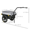 Multi-Functional Bike Trailer Steel Large Bike Luggage Cart Carrier Black