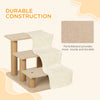 3-Step Dog Ramp for Sofa, Bed, and Couch, Pet Steps Ladder with Removable Cover, Beige