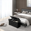 39.4 Inches Storage Chest, Storage Trunk with 2 Safety Hinges for Living Room, Black Wood Grain