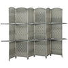 6 FT Privacy Screen, 6 Panel Room Divider with Shelves for Living Room Bedroom Home Office, Grey