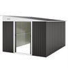 11' x 9' Steel Garden Storage Shed, Outdoor Metal Tool House with Double Sliding Doors & 2 Air Vents, Dark Grey