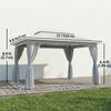 10' x 13' Patio Gazebo, UPF50+ Double Roof Outdoor Gazebo Canopy with Netting and Curtains, Steel Frame