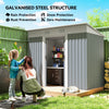 7' x 4' Outdoor Storage Shed, Metal Garden Tool Storage House Organizer with Lockable Sliding Doors and Vents for Backyard Patio Lawn, Grey