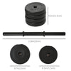 Soozier Adjustable 2 x 22lbs Weight Dumbbell Set for Weight Fitness Training Exercise Fitness Home Gym Equipment, Black (Pair)
