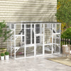 Large Outdoor Catio with Condos, Platforms, Doors, Ladders, Weather-Resistant Roof, White