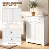 Laundry Cabinet with 2 Removable Laundry Bags, Tilt-Out Laundry Hamper with 2 Drawers, White