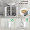Pedestal Under Sink Cabinet, Bathroom Vanity Cabinet Storage with Double Doors and Adjustable Shelf, White