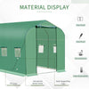 13'x6.6'x6.6' Polytunnel Greenhouse Walk in Greenhouse with Windows, Door & Wind Resistance Level 5, Green