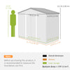 7' x 4' x 6' Garden Storage Shed Outdoor Patio Metal Tool Storage House w/ Foundation Kit and Double Doors
