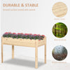 46'' x 24'' Raised Garden Bed, Wooden Elevated Planter Box with Non-Woven Liner for Vegetable, Flower, Herb in Patio, Backyard, Balcony