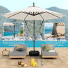 10FT Cantilever Umbrella with Fillable Base, Wind Strap and Cover, Offset Hanging Umbrella with Crank, Cream White